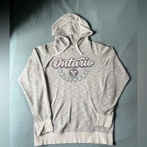 Ontario Volleyball Men’s Medium Hoodie | Grey / White